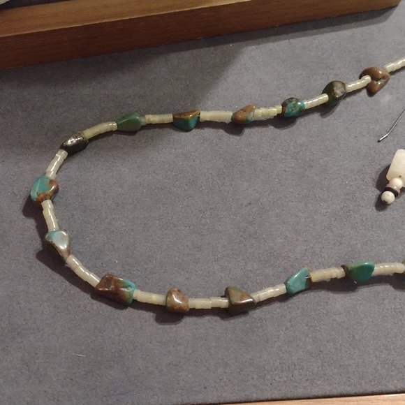 Sterling Silver Turquoise Necklace & Earrings - Picture 8 of 10